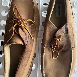 OluKai Tan Leather Men's Boat Shoes